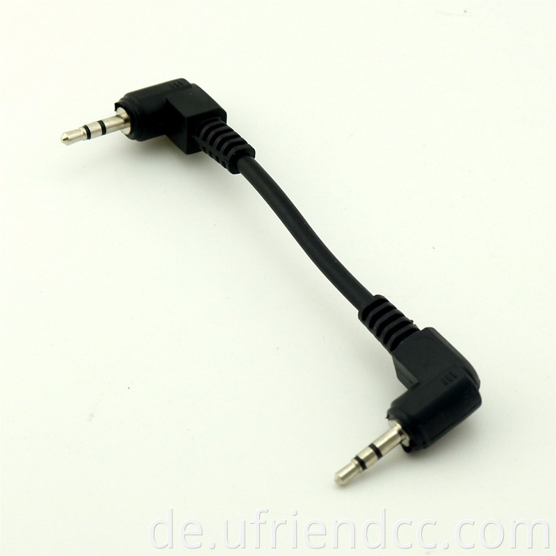 Männlicher bis männlicher rechter Winkel 90 Grad 3,5 mm Hilfsmono Audio DC Jack Aux Stereokabel